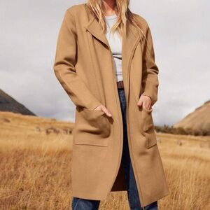 Open-Front Camel cardigan